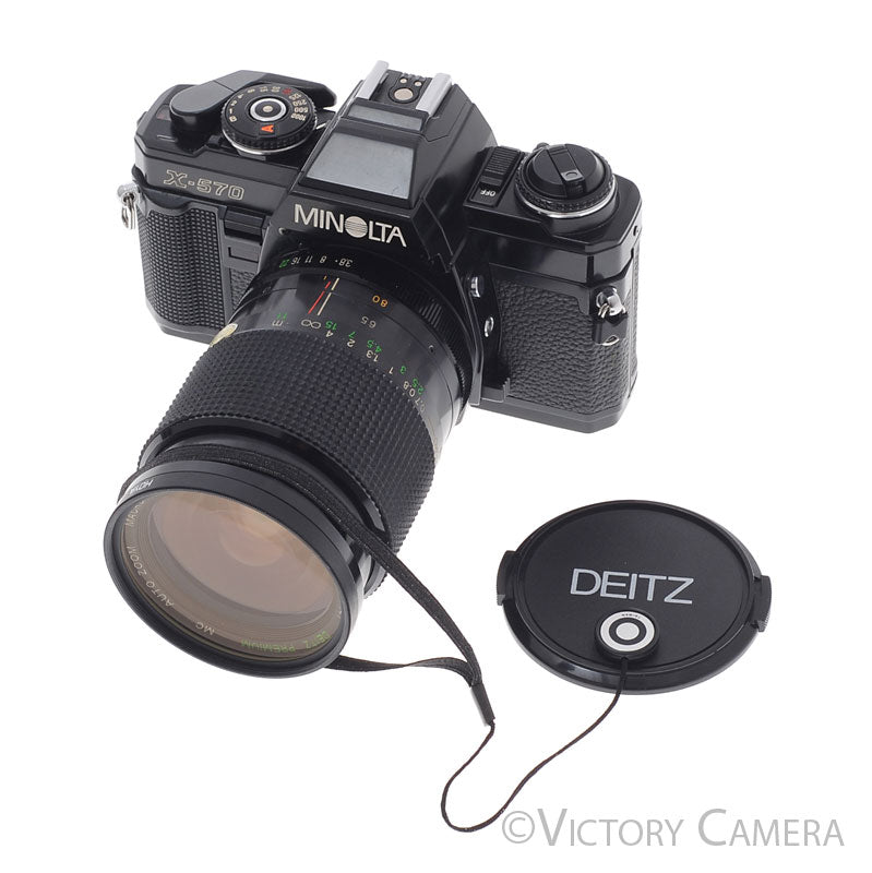 Minolta X-570 Black SLR Film Camera 28-80mm Zoom Lens -New Seals- [EXC] - Victory Camera