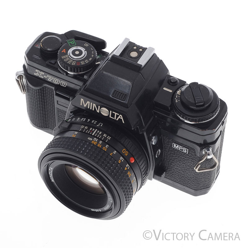 Minolta X-700 X700 Black 35mm SLR Film Camera w/ 50mm f1.7 Lens [EXC] - Victory Camera