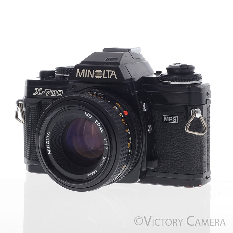 Minolta X-700 X700 Black 35mm SLR Film Camera w/ 50mm f1.7 Lens [EXC] - Victory Camera