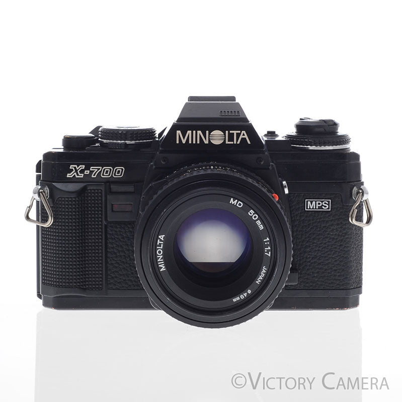 Minolta X-700 X700 Black 35mm SLR Film Camera w/ 50mm f1.7 Lens [EXC] - Victory Camera