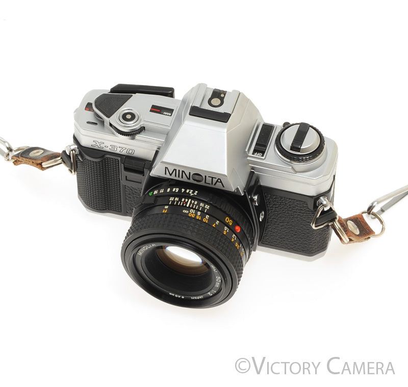 Minolta X-370 Chrome 35mm Manual Focus Camera w/ 50mm f2 Lens [EXC+] - Victory Camera