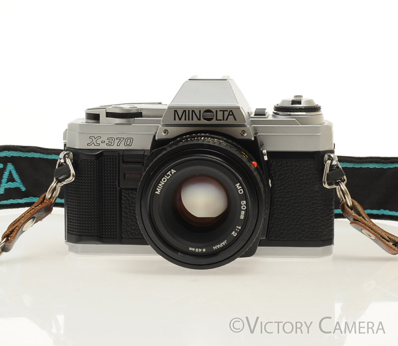 Minolta X-370 Chrome 35mm Manual Focus Camera w/ 50mm f2 Lens [EXC+] - Victory Camera