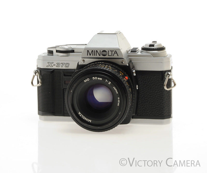 Minolta X-370 Chrome 35mm Manual Focus Camera w/ 50mm f2 Lens [EXC] - Victory Camera