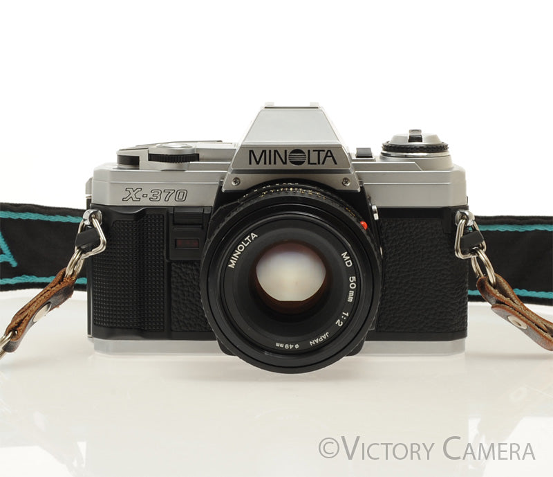 Minolta X-370 Chrome 35mm Manual Focus Camera w/ 50mm f2 Lens [EXC+] - Victory Camera