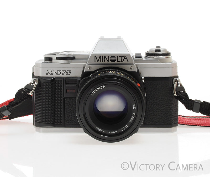 Minolta X-370 Chrome 35mm Manual Focus Camera w/ 50mm f1.7 Lens [EXC] - Victory Camera
