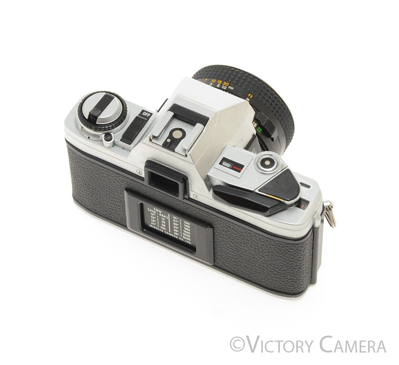 Minolta X-370 Chrome 35mm Manual Focus Camera w/ 50mm f2 Lens [EXC] - Victory Camera
