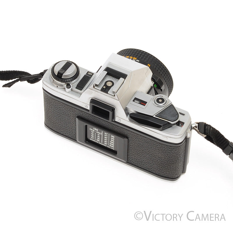 Minolta X-370 Chrome 35mm Manual Focus Camera w/ 50mm f1.7 Lens [EXC] - Victory Camera