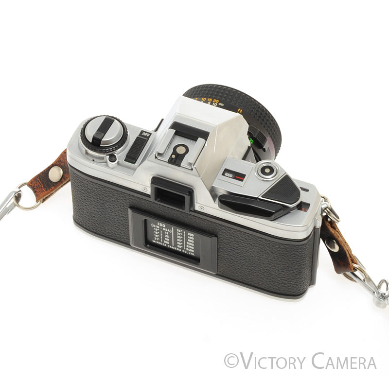 Minolta X-370 Chrome 35mm Manual Focus Camera w/ 50mm f2 Lens [EXC+] - Victory Camera