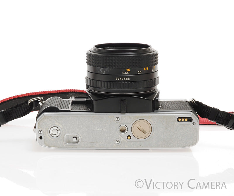 Minolta X-370 Chrome 35mm Manual Focus Camera w/ 50mm f1.7 Lens [EXC] - Victory Camera