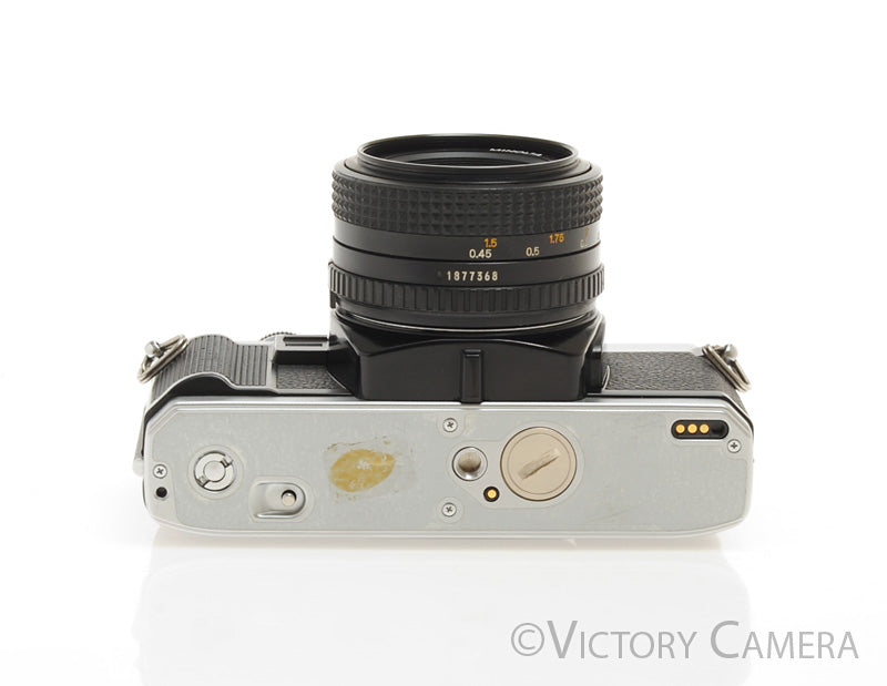 Minolta X-370 Chrome 35mm Manual Focus Camera w/ 50mm f2 Lens [EXC+]