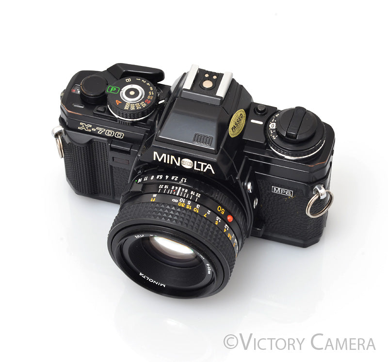 Minolta X-700 X700 Black 35mm SLR Film Camera w/ 50mm f1.7 Lens  [EXC]