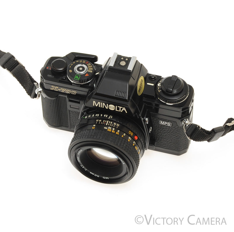 Minolta X-700 X700 Black 35mm SLR Film Camera w/ 50mm f1.7 Lens  [EXC] - Victory Camera