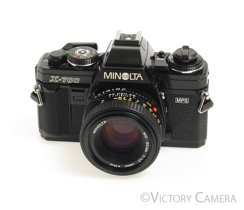 Minolta X-700 X700 Black SLR Film Camera w/ 50mm f1.7 Lens -New Seals- [EXC+] - Victory Camera