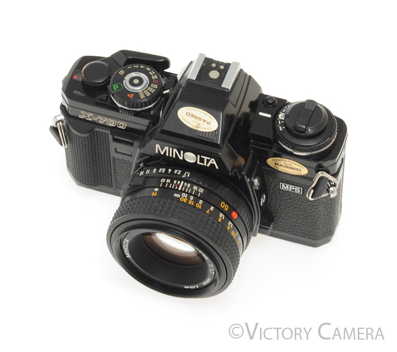 Minolta X-700 X700 Black SLR Film Camera w/ 50mm f1.7 Lens -New Seals- [EXC] - Victory Camera
