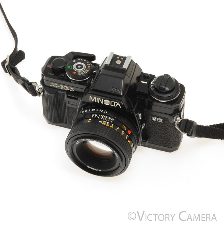 Minolta X-700 X700 Black 35mm SLR Film Camera w/ 50mm f1.7 Lens  [EXC]
