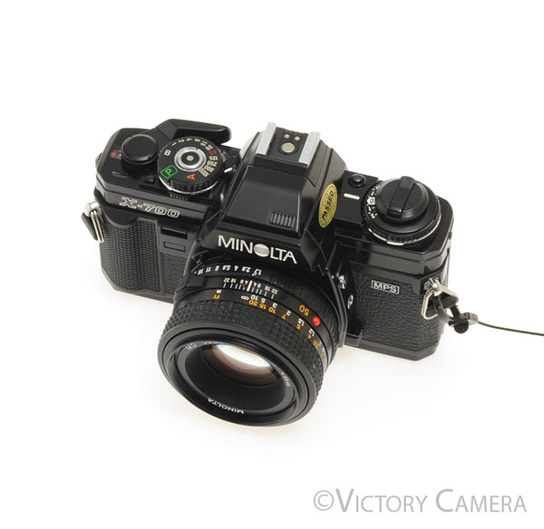 ミノルタ Minolta New x-700 + 50mm F1.4 Minolta X-700 35mm SLR Black + MD 50mm f1.4 MF Lens [Near Mint