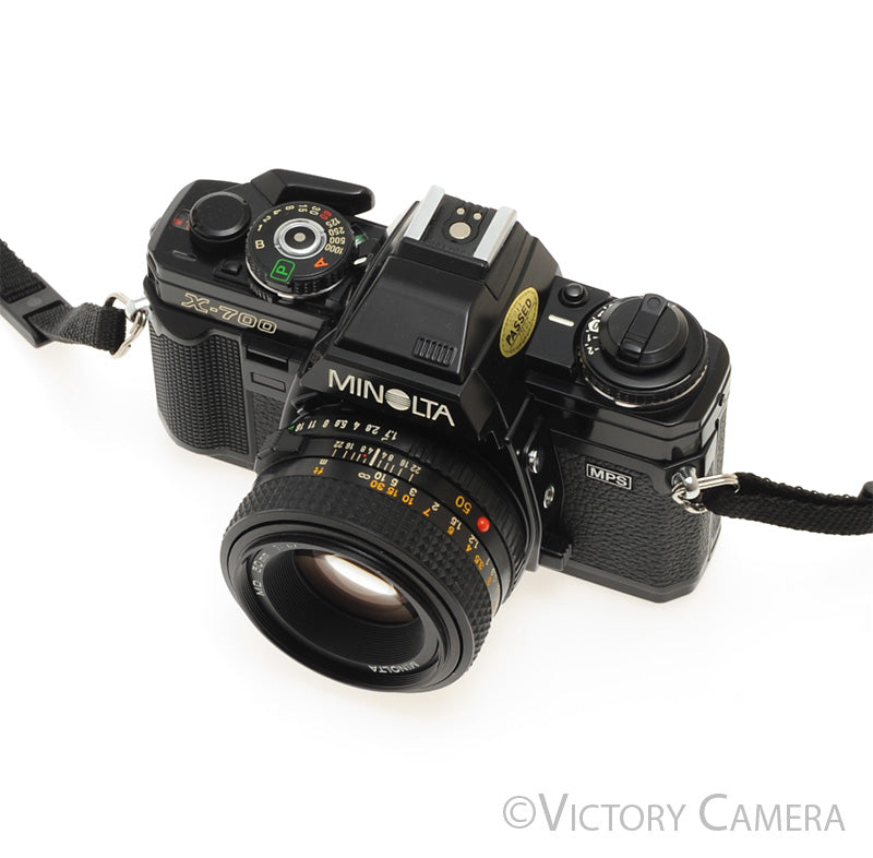 Minolta X-700 X700 Black 35mm SLR Film Camera w/ 50mm f1.7 Lens [EXC+]