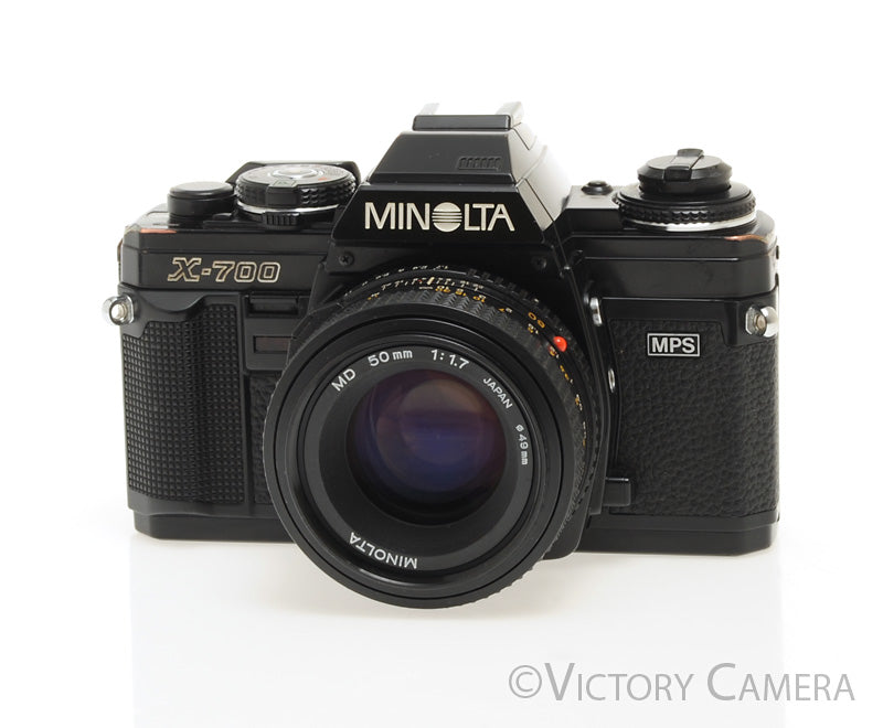 Minolta X-700 X700 Black SLR Film Camera w/ 50mm f1.7 Lens -New Seals- [EXC] - Victory Camera