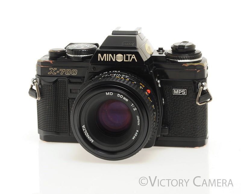 Minolta X-700 X700 Black SLR Film Camera w/ 50mm f2 Lens -New Seals- [EXC] - Victory Camera
