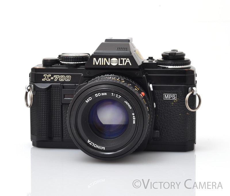 Minolta X-700 X700 Black 35mm SLR Film Camera w/ 50mm f1.7 Lens  [EXC]