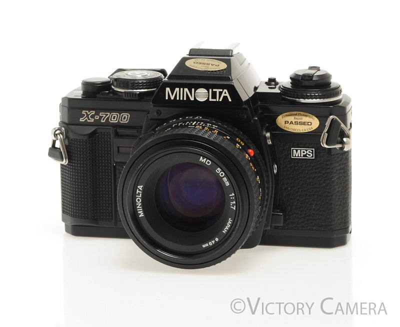 Minolta X-700 X700 Black SLR Film Camera w/ 50mm f1.7 Lens -New Seals- [EXC] - Victory Camera