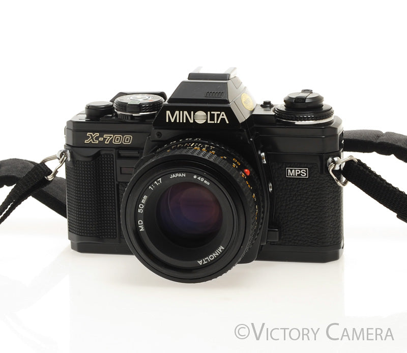 Minolta X-700 X700 Black 35mm SLR Film Camera w/ 50mm f1.7 Lens [EXC+]