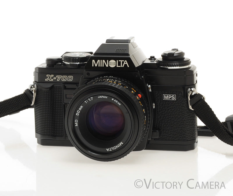 Minolta X-700 X700 Black SLR Film Camera w/ 50mm f1.7 Lens -New Seals- [EXC+]