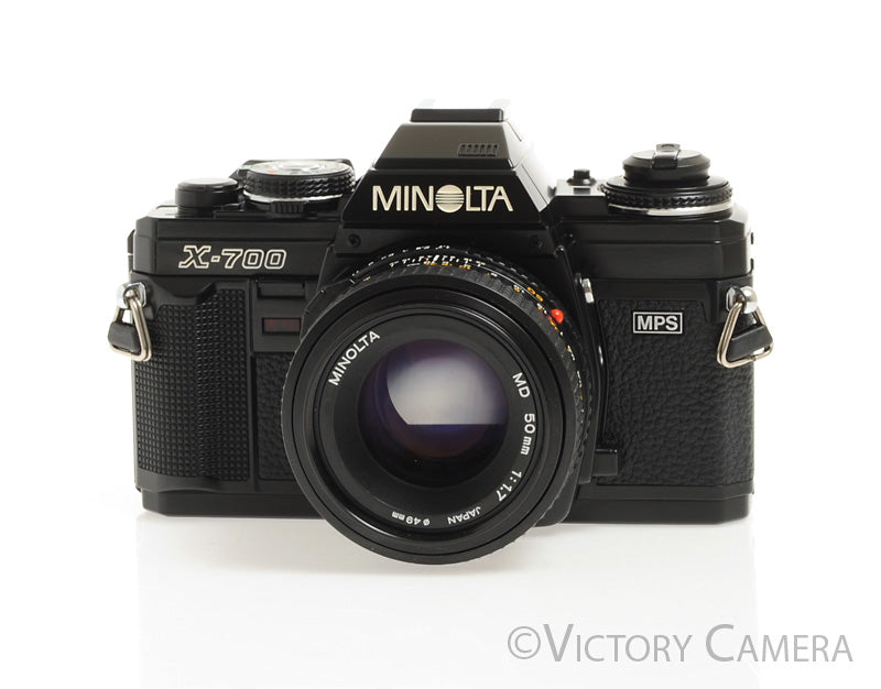 Minolta X-700 X700 Black SLR Film Camera w/ 50mm f1.7 Lens -New Seals- [EXC+] - Victory Camera