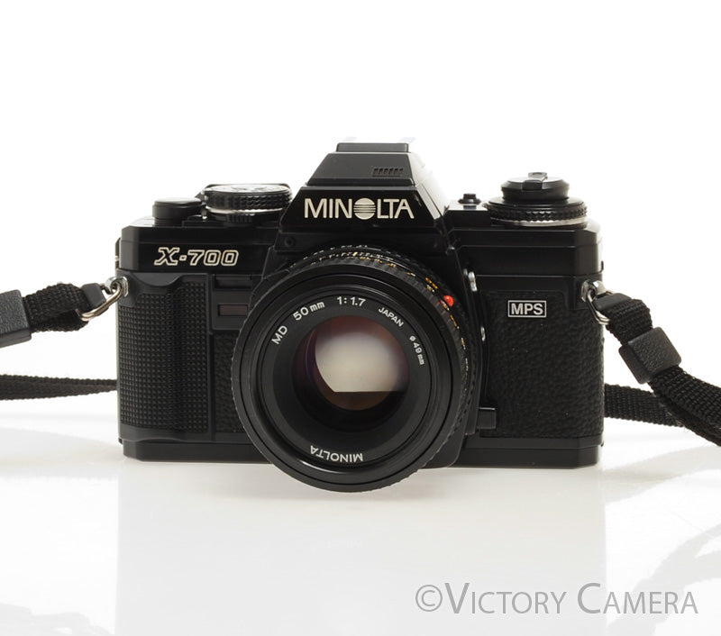 Minolta X-700 X700 Black 35mm SLR Film Camera w/ 50mm f1.7 Lens  [EXC]
