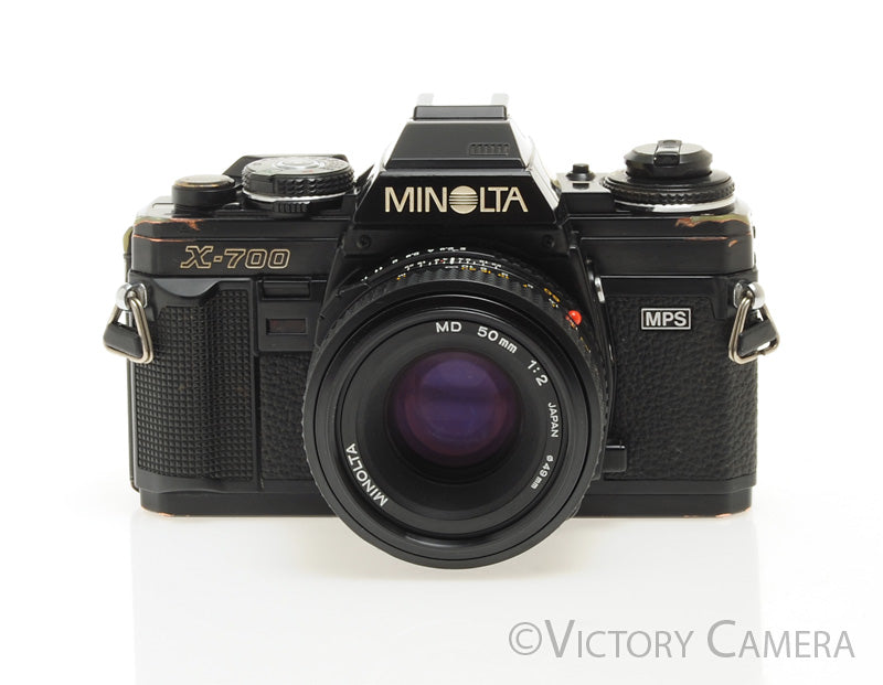 Minolta X-700 X700 Black SLR Film Camera w/ 50mm f2 Lens -New Seals- [EXC] - Victory Camera