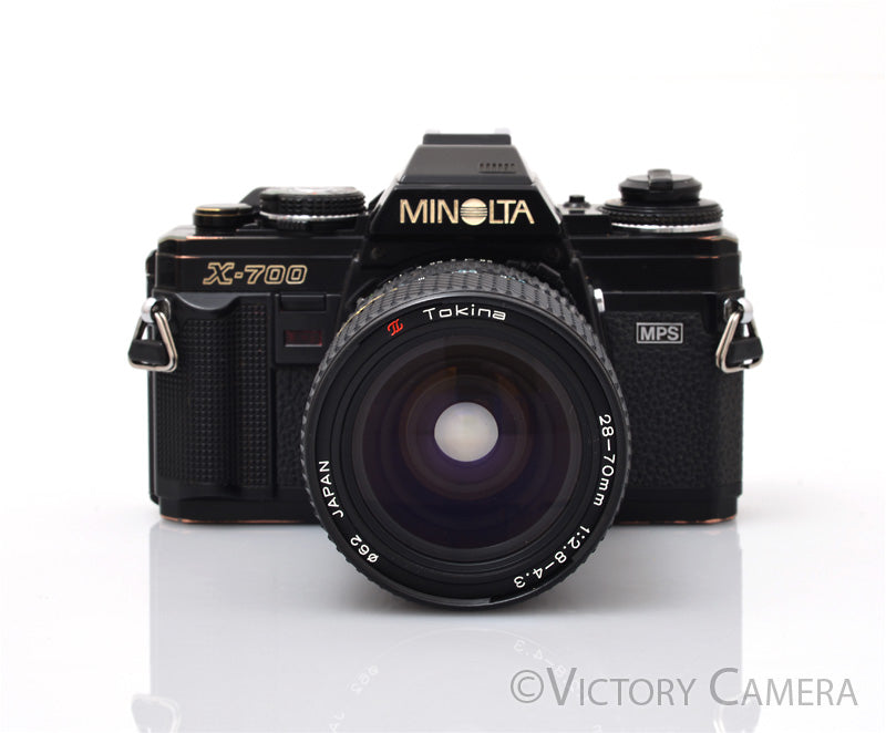 Minolta X-700 X700 Black SLR Film Camera w/ 28-70mm Lens [EXC]