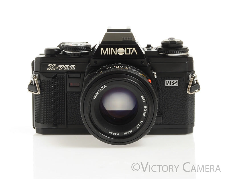 Minolta X-700 X700 Black SLR Film Camera w/ 50mm f1.7 Lens -New Seals- [EXC+] - Victory Camera
