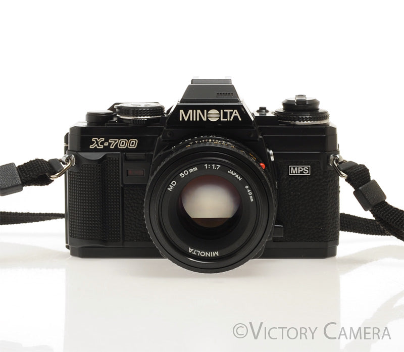 Minolta X-700 X700 Black 35mm SLR Film Camera w/ 50mm f1.7 Lens  [EXC]