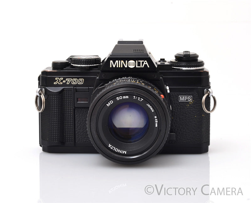 Minolta X-700 X700 Black 35mm SLR Film Camera w/ 50mm f1.7 Lens  [EXC]