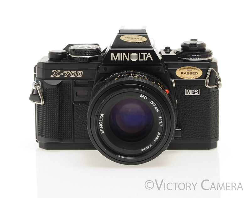 Minolta X-700 X700 Black SLR Film Camera w/ 50mm f1.7 Lens -New Seals- [EXC] - Victory Camera