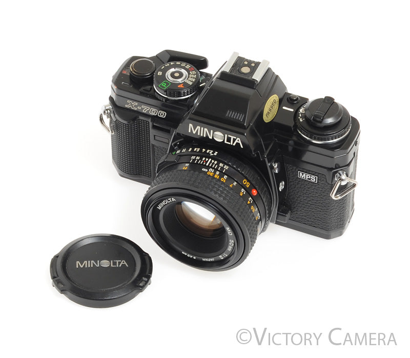 Minolta X-700 Black SLR Film Camera w/ 50mm f1.7 Prime Lens -New Seals