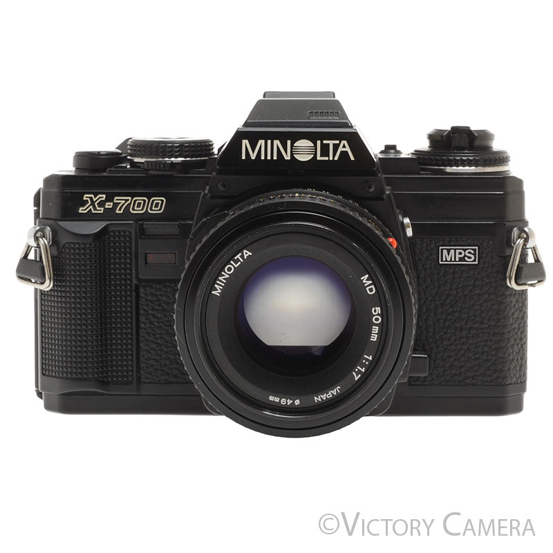 Minolta X-700 X700 Black 35mm SLR Film Camera w/ 50mm f1.7 Lens [EXC] - Victory Camera