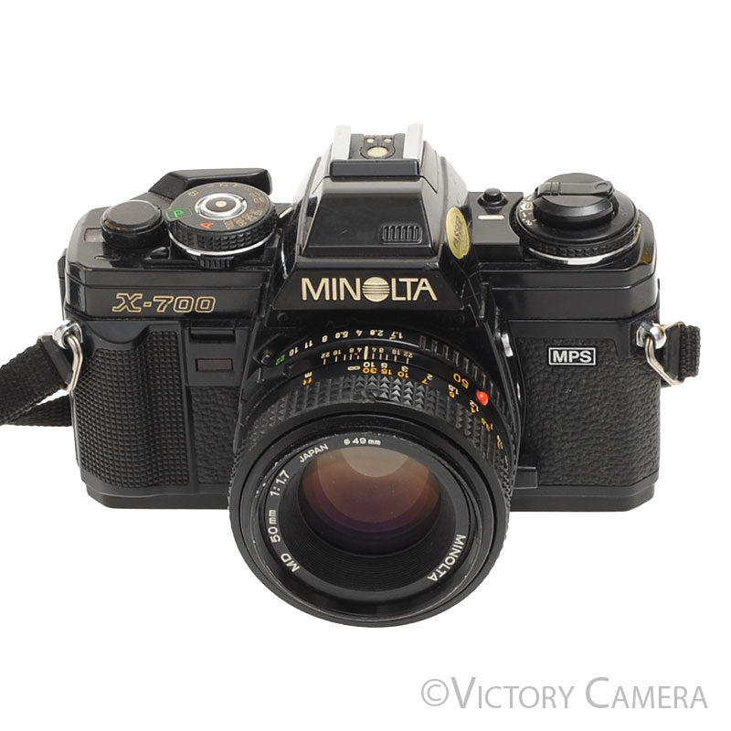 Minolta X-700 X700 Black 35mm SLR Film Camera w/ 50mm f1.7 Lens  [EXC] image 1