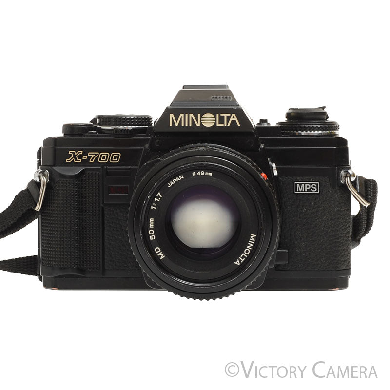 Minolta X-700 X700 Black 35mm SLR Film Camera w/ 50mm f1.7 Lens  [EXC] image 2