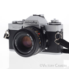 Minolta XD5 XD-5 Chrome 35mm Camera w/ 50mm f2 Lens [EXC]