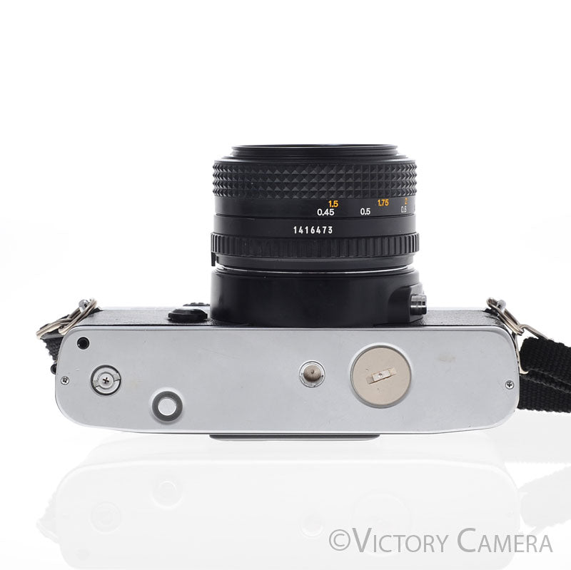 Minolta XD5 XD-5 Chrome 35mm Camera w/ 50mm f2 Lens [EXC] - Victory Camera