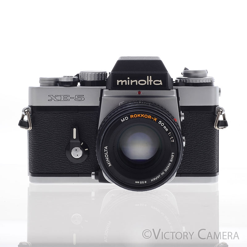 Minolta XE-5 XE5 Chrome 35mm Camera w/ 50mm f1.7 Lens  [EXC+] - Victory Camera