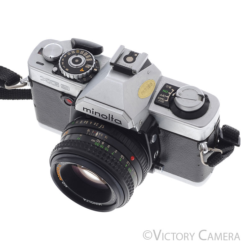 Minolta XG-9 XG9 Chrome 35mm Camera w/ 50mm f1.7 Lens -New Seals- [EXC] - Victory Camera