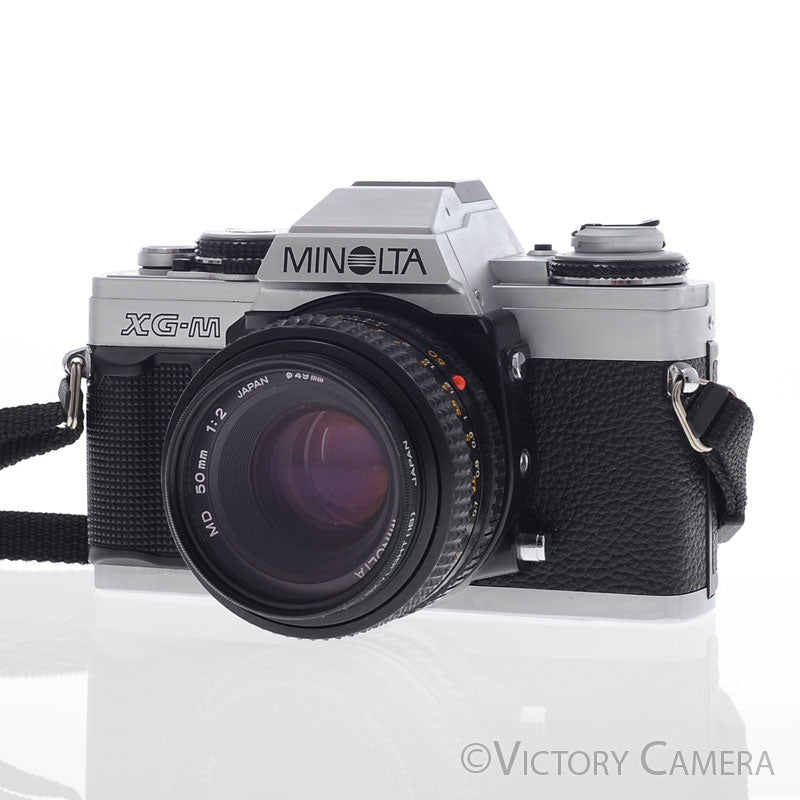 Minolta XG-M Chrome SLR Film Camera w/ 50mm f2 Prime Lens [EXC+]