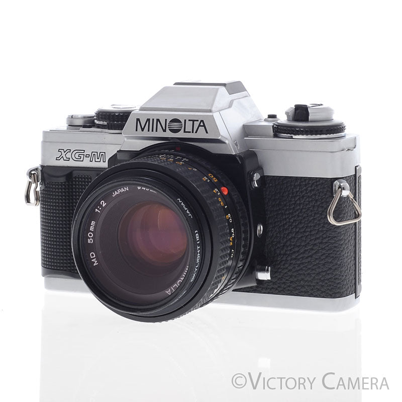Minolta XG-M Chrome SLR Film Camera w/ 50mm f2 Prime Lens [EXC+] - Victory Camera