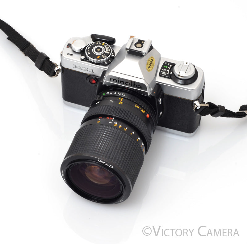 Minolta XG1 Chrome 35mm Camera w/ MD 28-85mm f3.5-4.5 Lens [EXC]