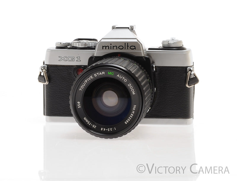 Minolta XG1 Chrome 35mm Camera w/ MD 35-75mm f3.5-4.8 Lens [EXC] - Victory Camera