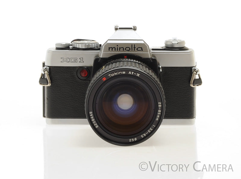 Minolta XG1 Chrome 35mm Camera w/ MD 28-85mm f3.5-4.5 Lens [EXC-] - Victory Camera