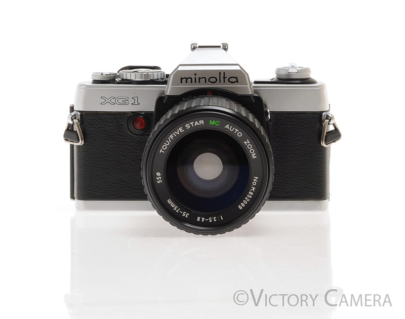 Minolta XG1 Chrome 35mm Camera w/ MD 35-75mm f3.5-4.8 Lens [EXC] - Victory Camera