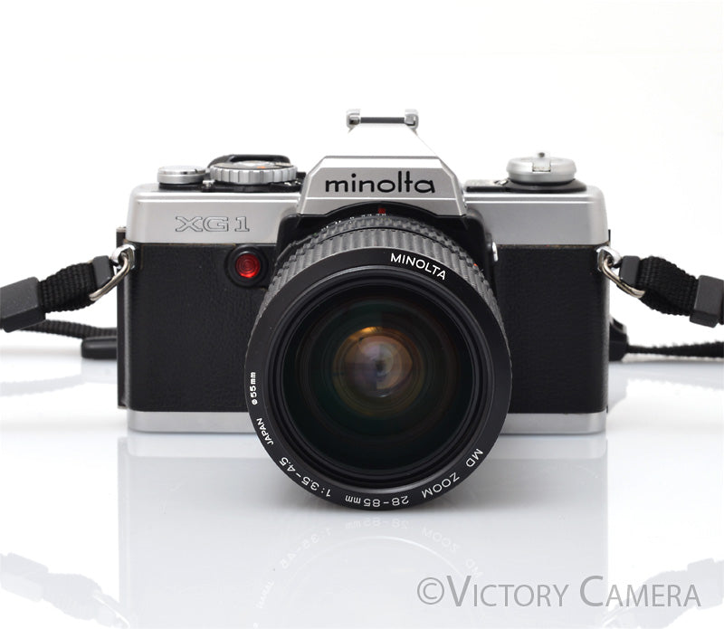 Minolta XG1 Chrome 35mm Camera w/ MD 28-85mm f3.5-4.5 Lens [EXC]